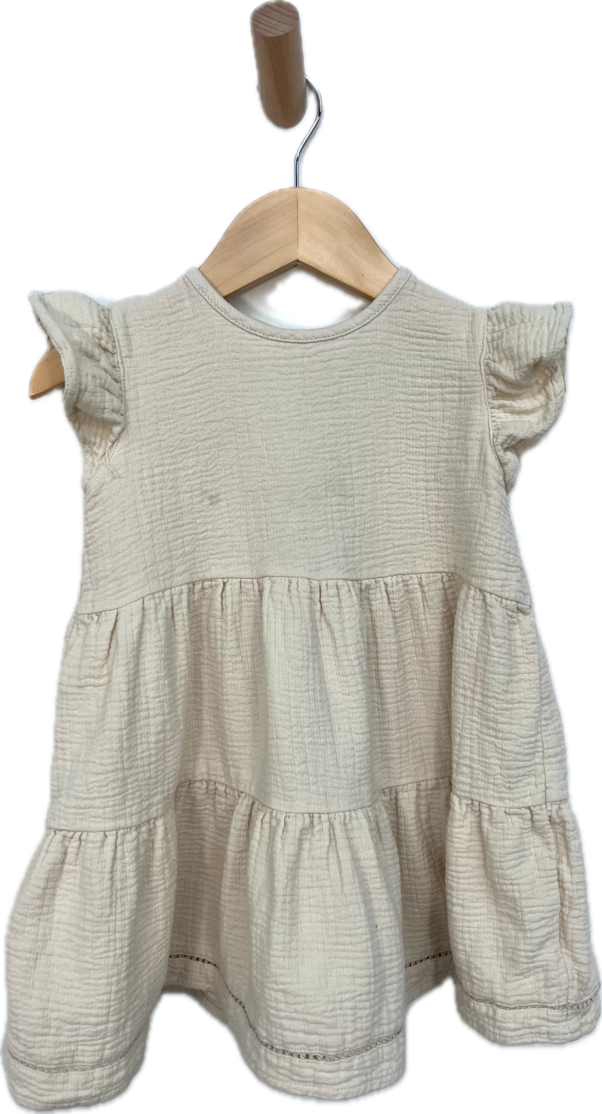quincy mae crinkled cotton tiered dress 2T