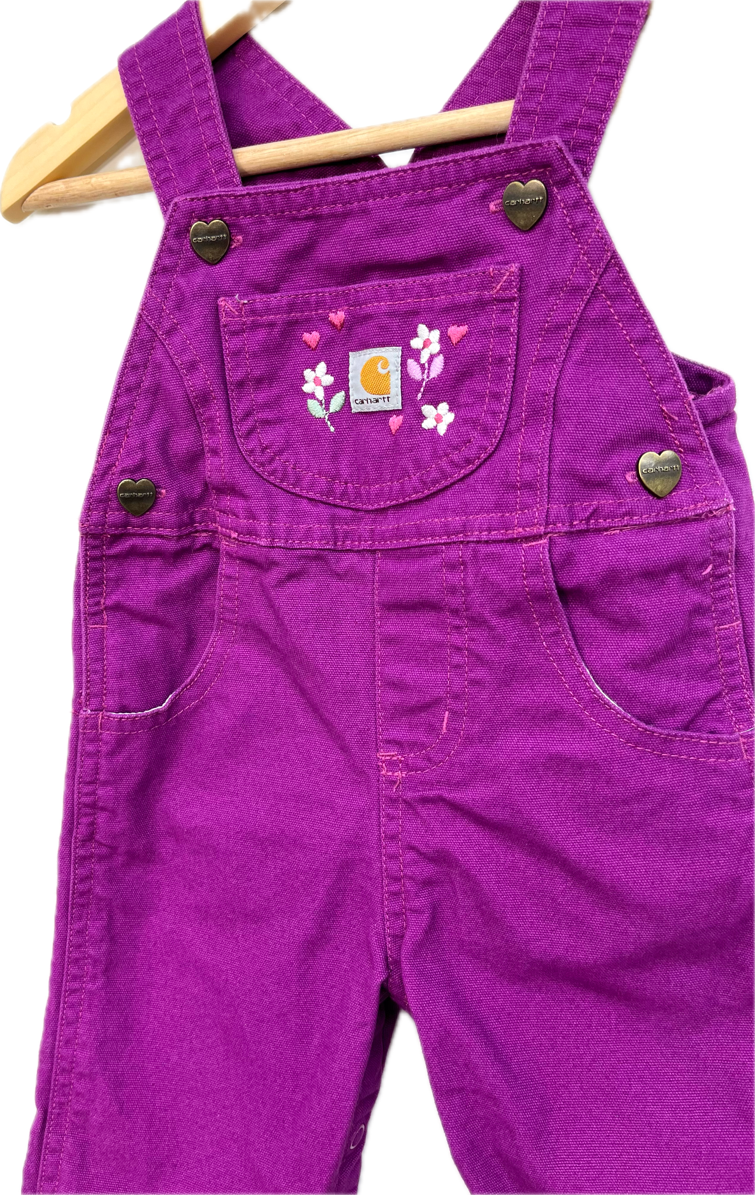 carhartt purple canvas bib overall 12-18m