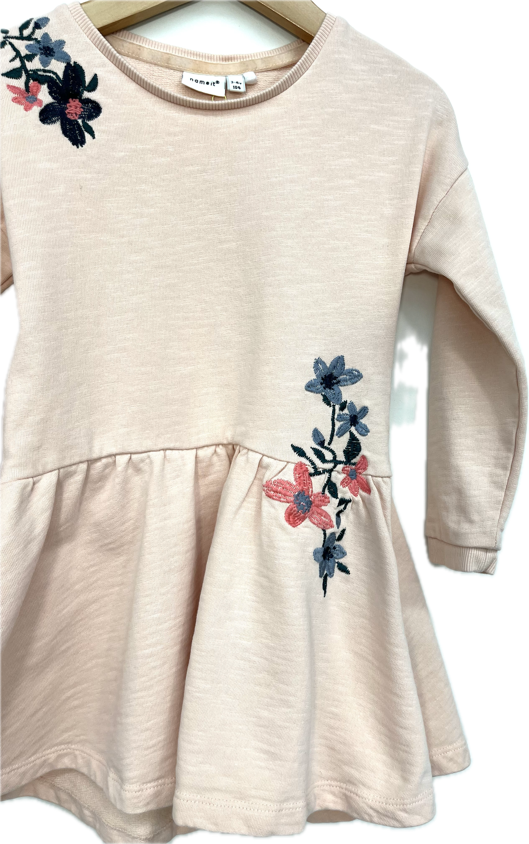 pink long sleeve flower dress 3/4T