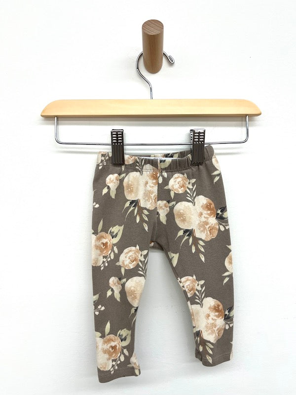 jax + lennon taupe floral leggings 0-6m