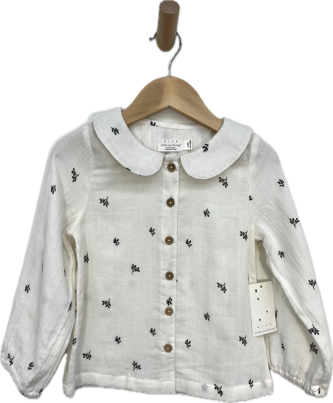 rise little earthling off white blouse holly NWT 4T