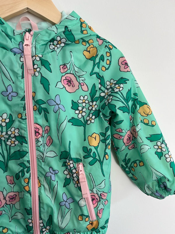 cat & jack green floral jacket 3T