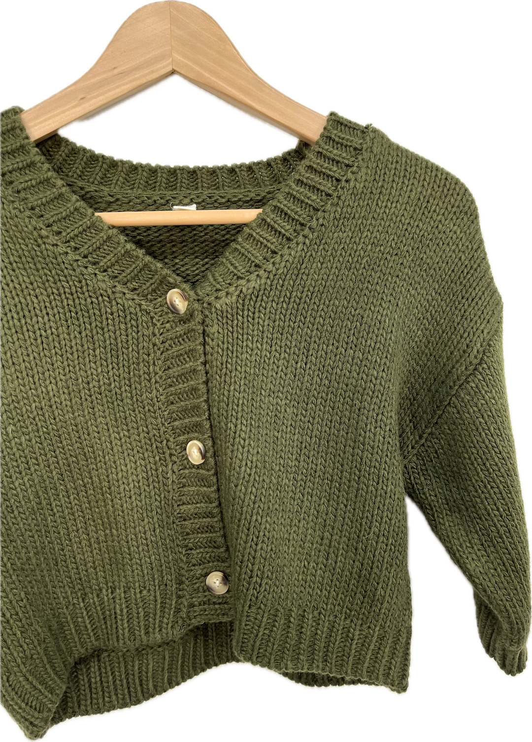 green knit oversized cardigan 4/6Y