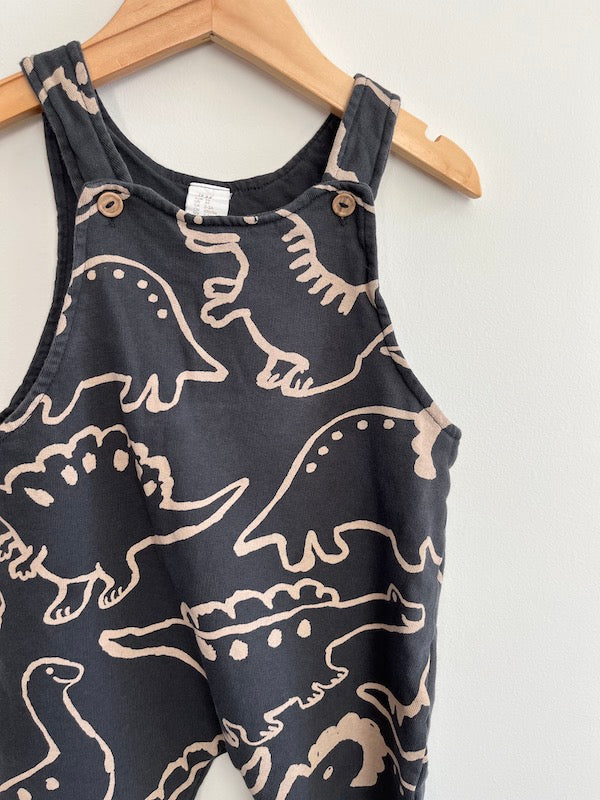 h&m cotton dino overalls 3T