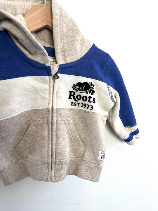 roots cabin hoodie purple 3-6m