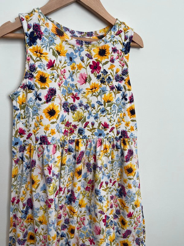 old navy sunflower floral dress 6/7Y