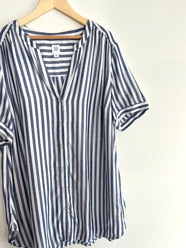 gap chambray stripe shirt dress MATERNITY MED