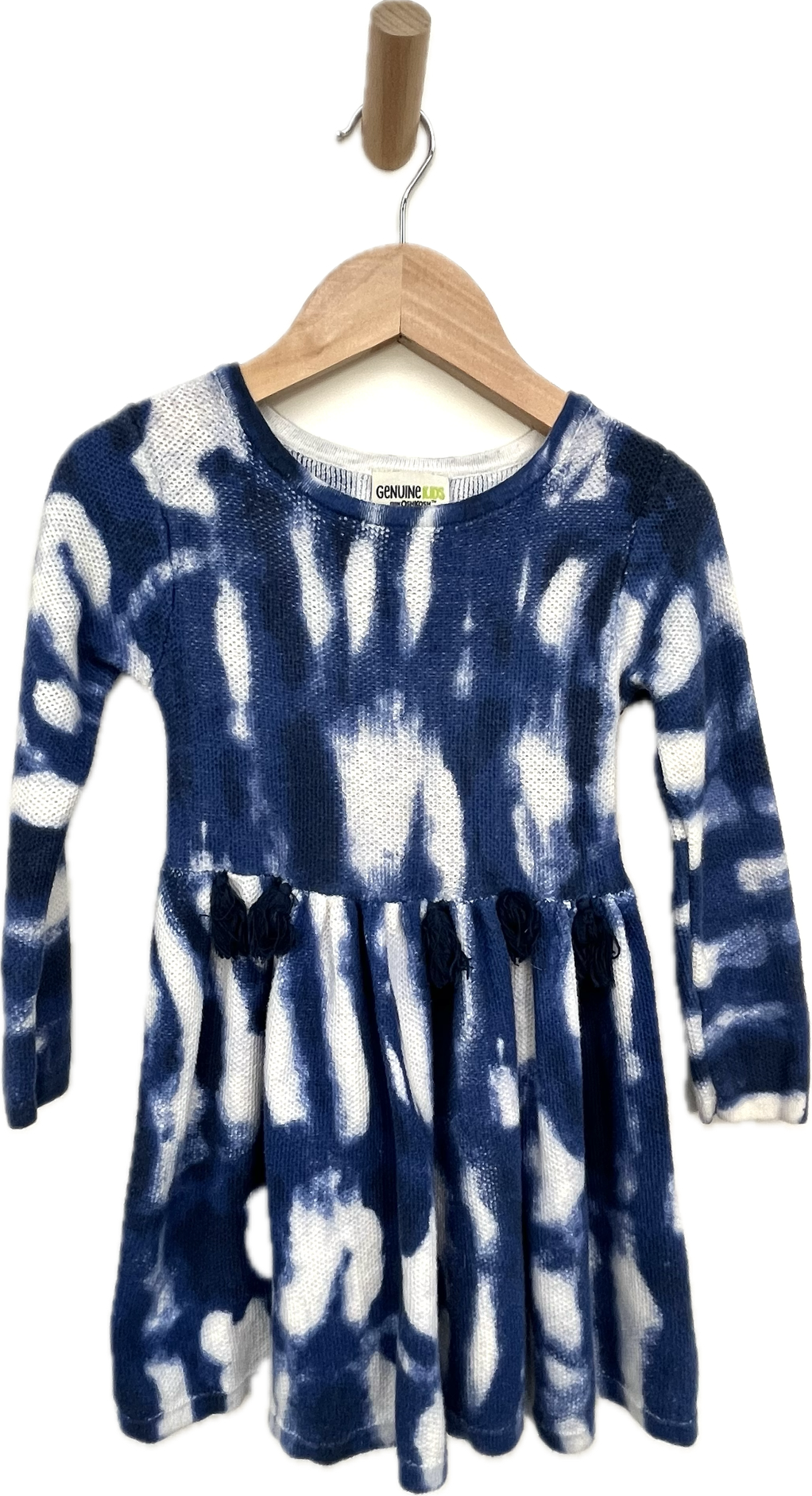 oshkosh blue tie-dye waffle dress 4T