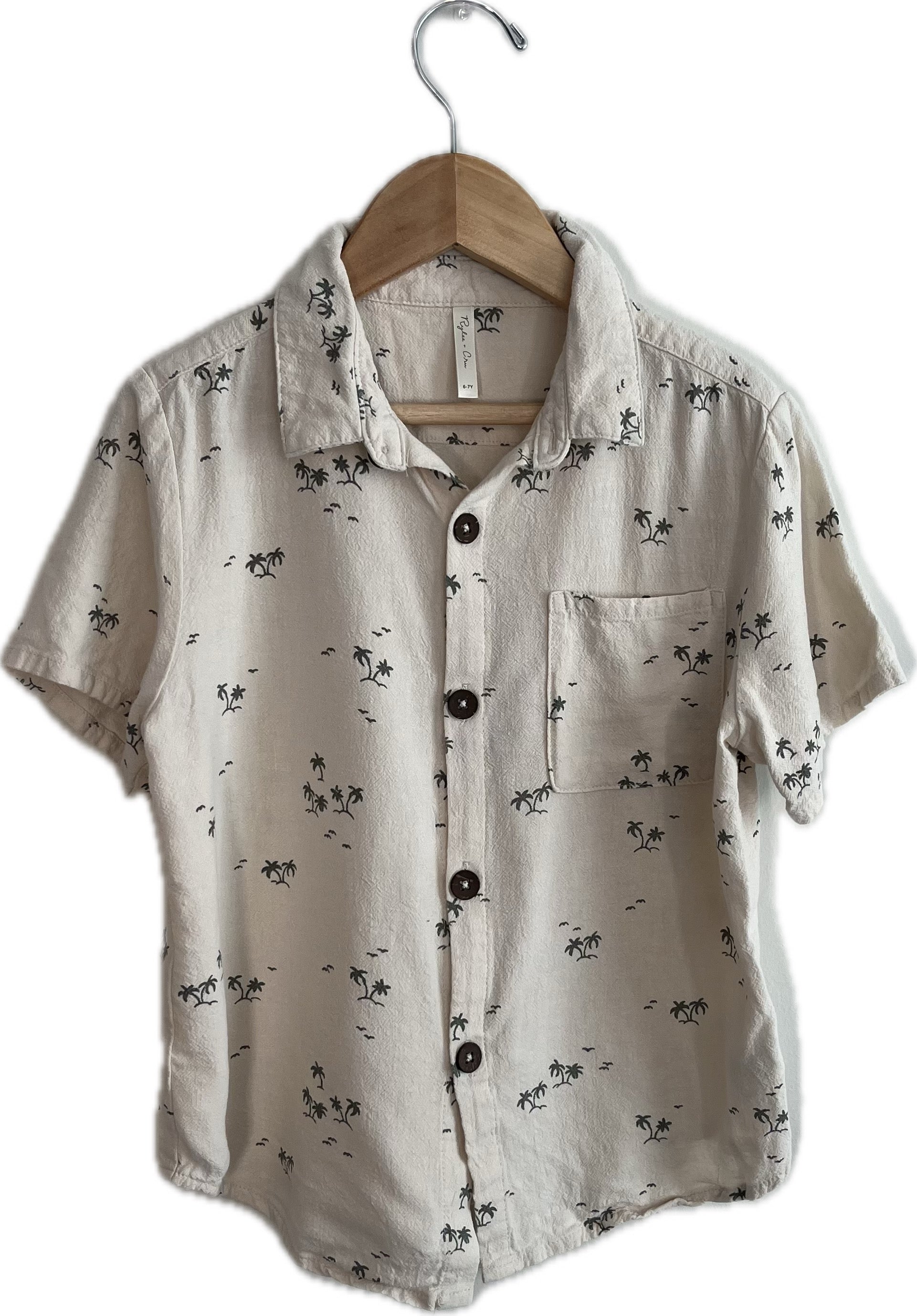 rylee + cru linen palm shirt 6/7T