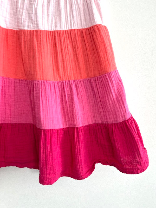 gap kids pink colour block tier dress 3T