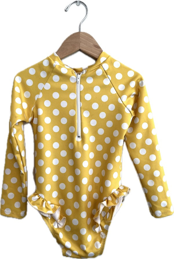 imagine perry yellow polka dot swim 3/4T