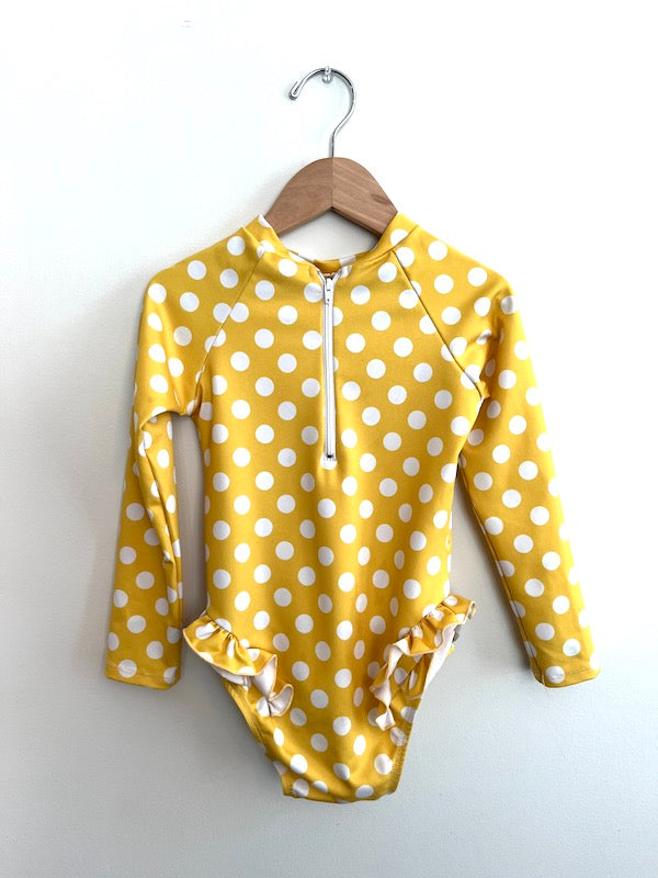 imagine perry yellow polka dot swim 3/4T