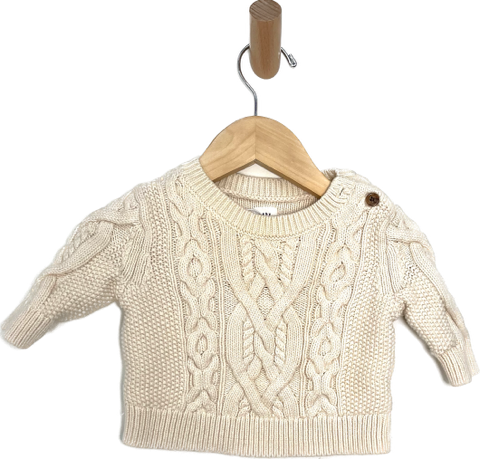 baby gap cream cable knit sweater 0-3m