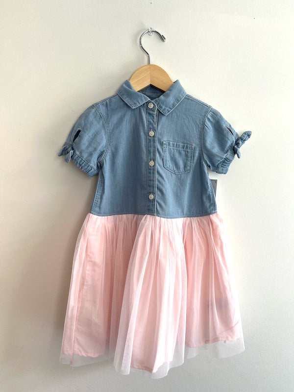 oshkosh chambray tulle dress NWT 3T