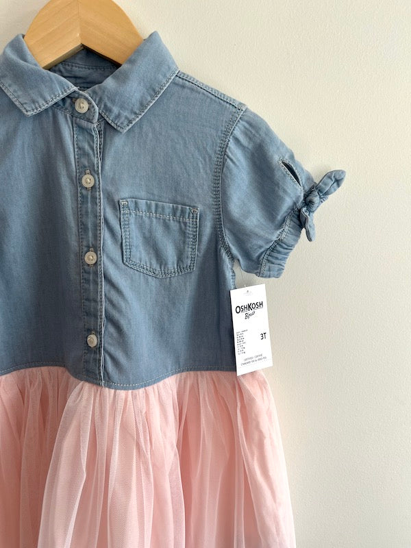 oshkosh chambray tulle dress NWT 3T