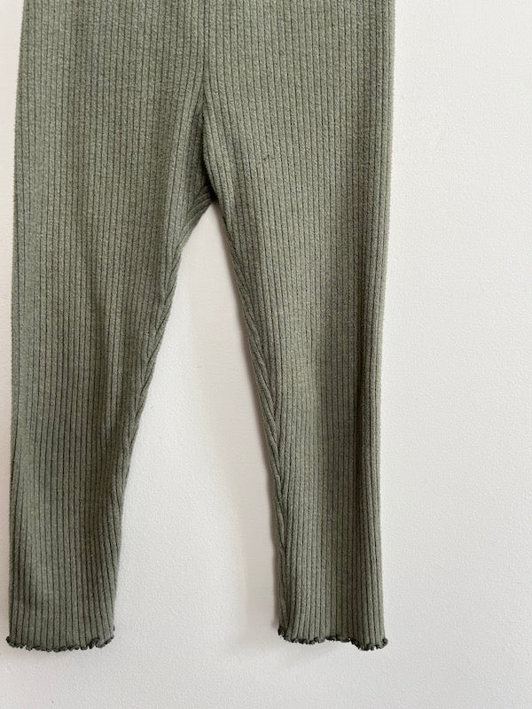 old navy green ribbed leggings 4T