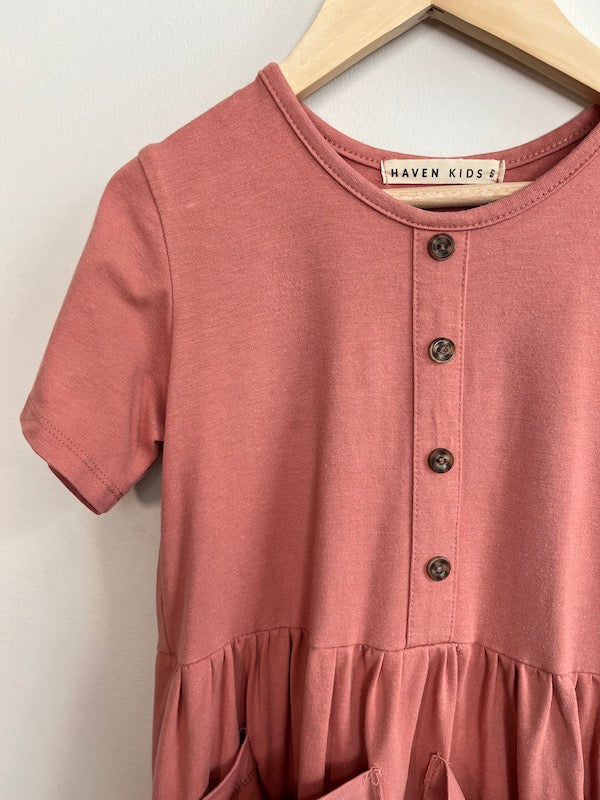 haven kids rose pocket dress 6Y