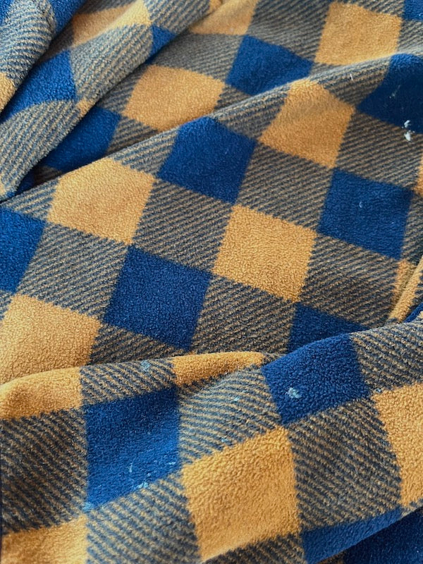 h&M tan navy plaid fleece 5T