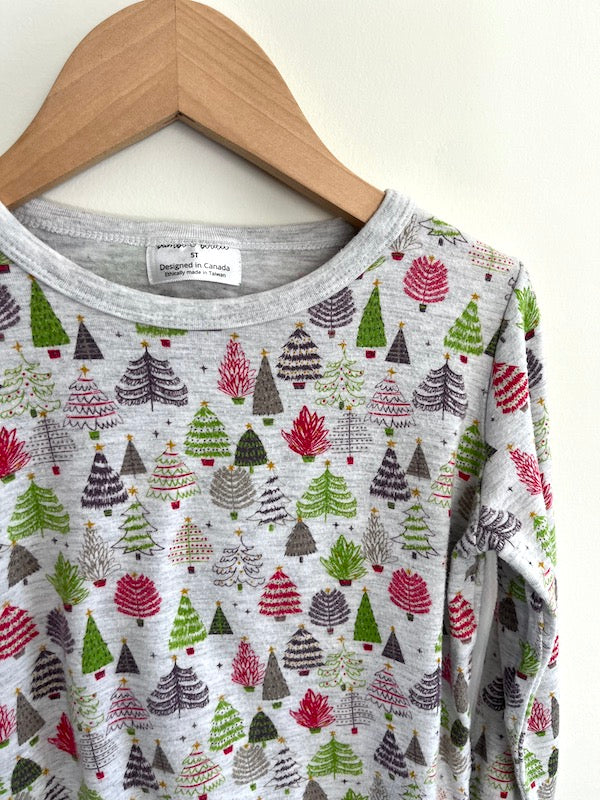 bambi & birdie xmas tree pjs 5T