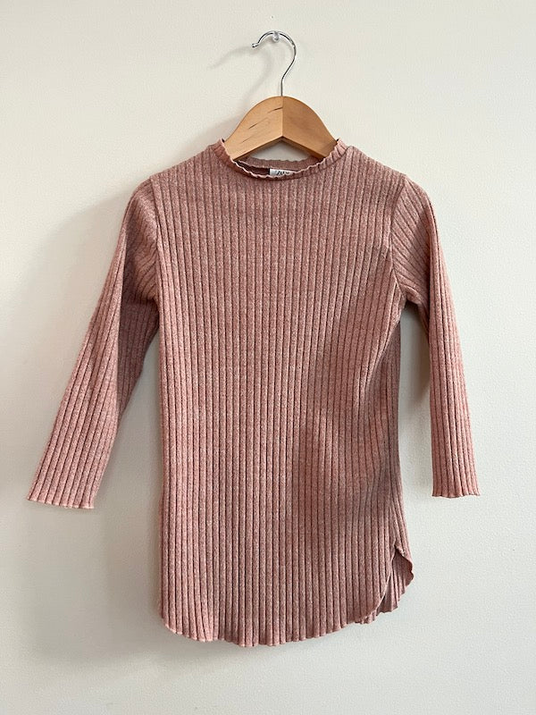 zara pink ribbed sweater dress 4T