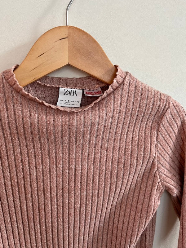 zara pink ribbed sweater dress 4T