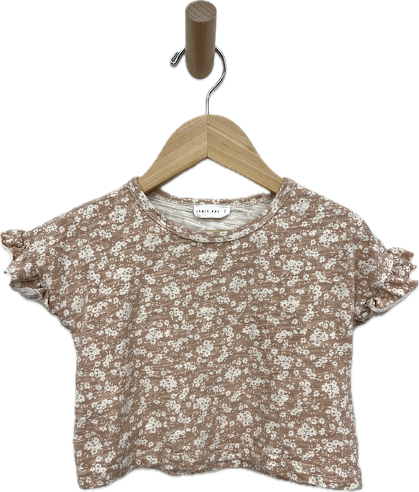 jamie kay taupe rose floral cropped shirt 1T