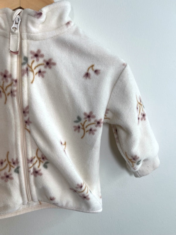 h&m cream floral fleece 3-6m