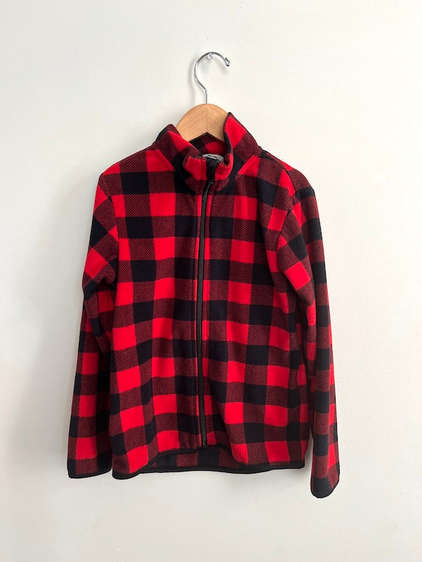 h&m red plaid fleece 6Y