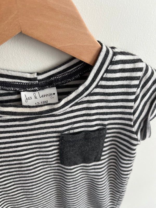 jax + lennon striped pocket tee 12-18m