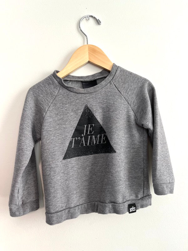 whistle & flute je t'aime sweatshirt 12-18m