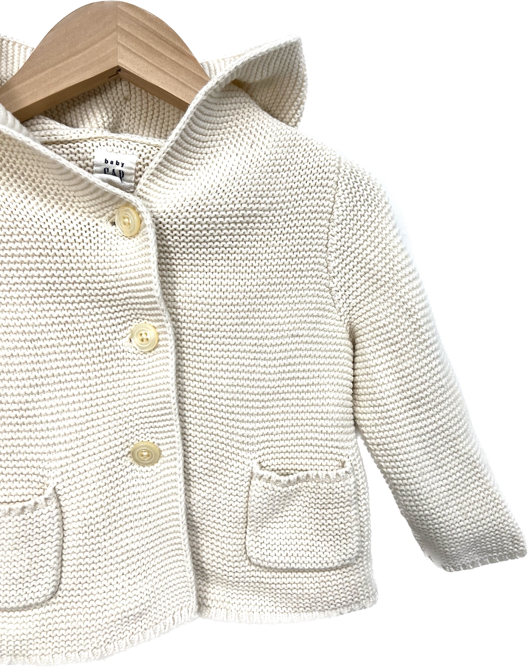 baby gap cream teddy sweater 6-12m