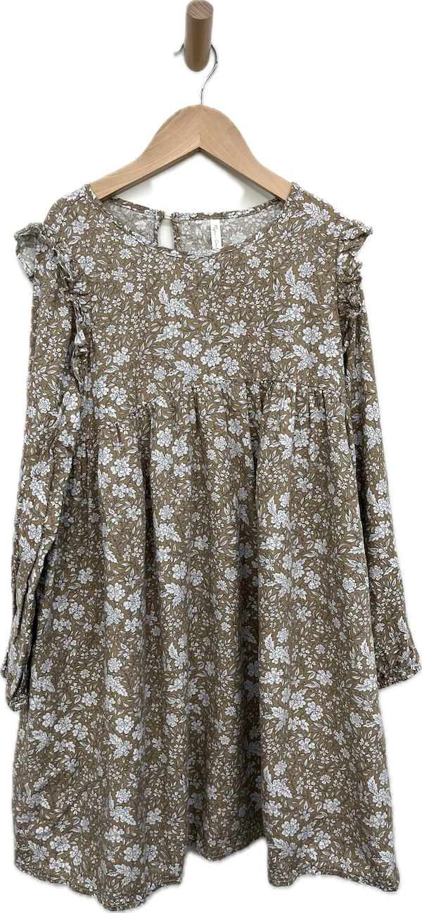 rylee + cru floral dress taupe 10Y