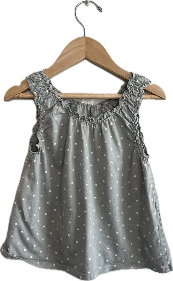 h&m sage tank with white polka dot 12-18m