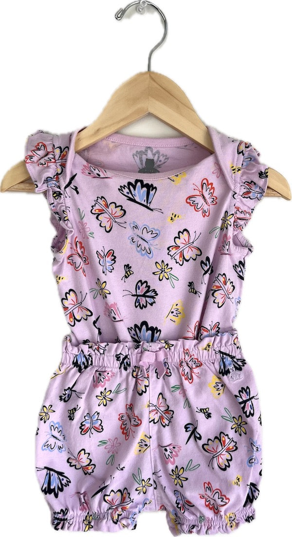 baby gap mauve butterfly set 12-18m