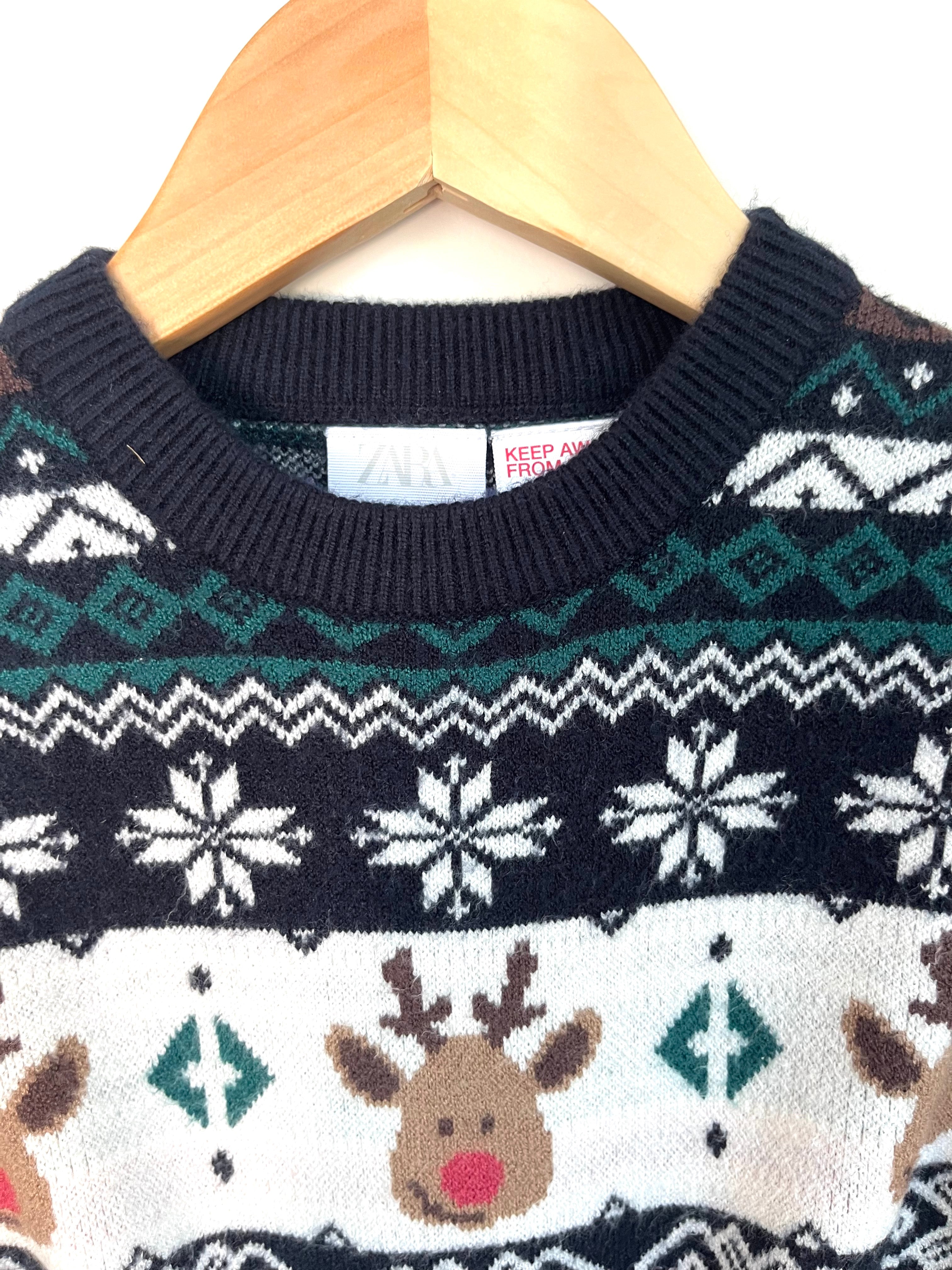 zara reindeer knit 9-12m