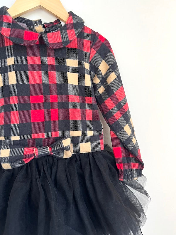 deux par deux plaid tutu dress 3T