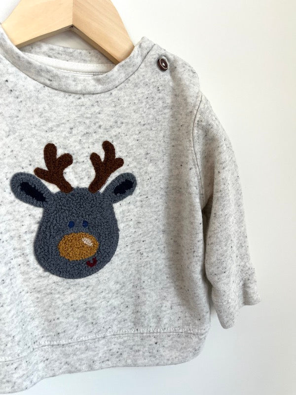 zara reindeer pullover 6-9m