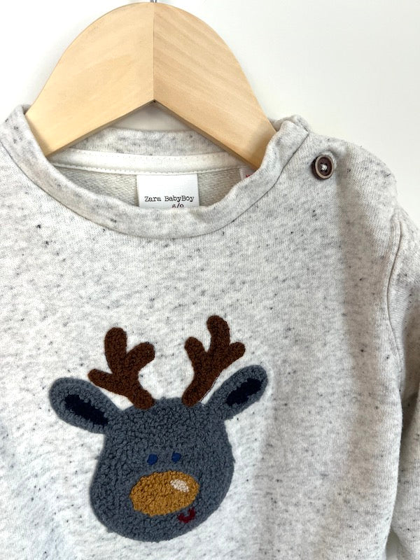 zara reindeer pullover 6-9m