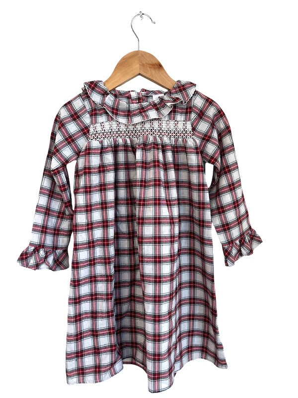 janie & jack plaid holiday nightgown 3T