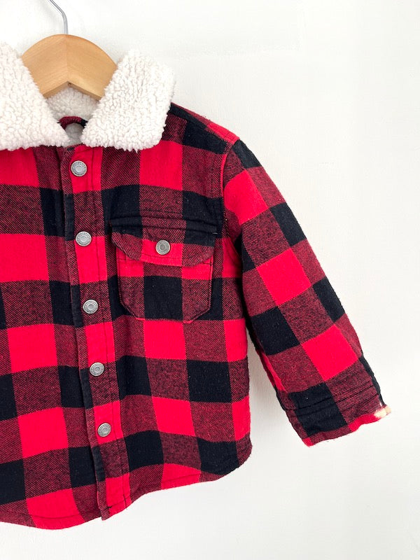 baby gap sherpa lined red trucker coat 12-18m PLAY