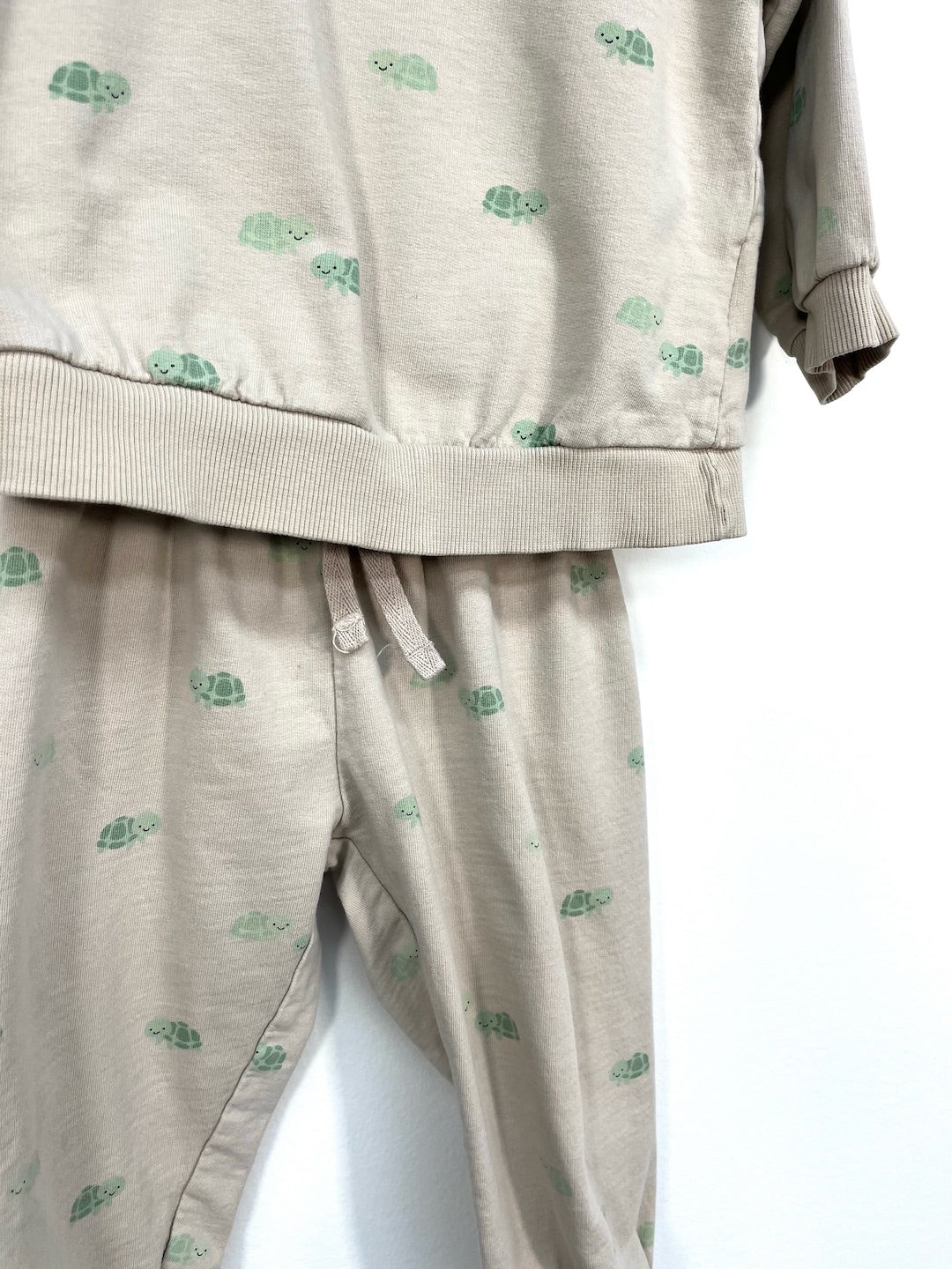 h&m turtle graphic jogger set 12-18m