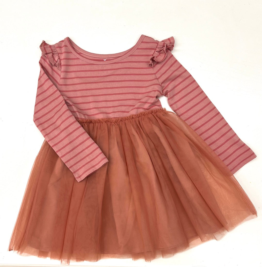 rise little earthling peachy pink dress 4T