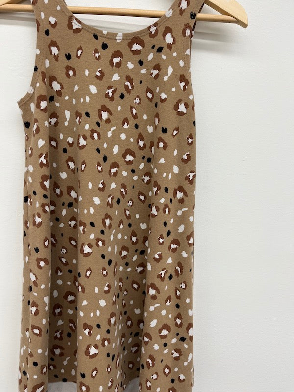 jax & lennon leopard print cross-back dress 6Y