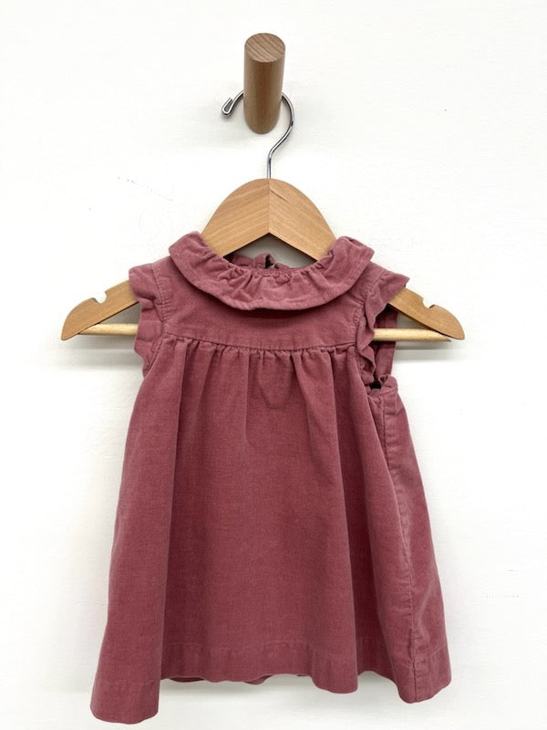 zara corduroy deep rose dress 3-6m