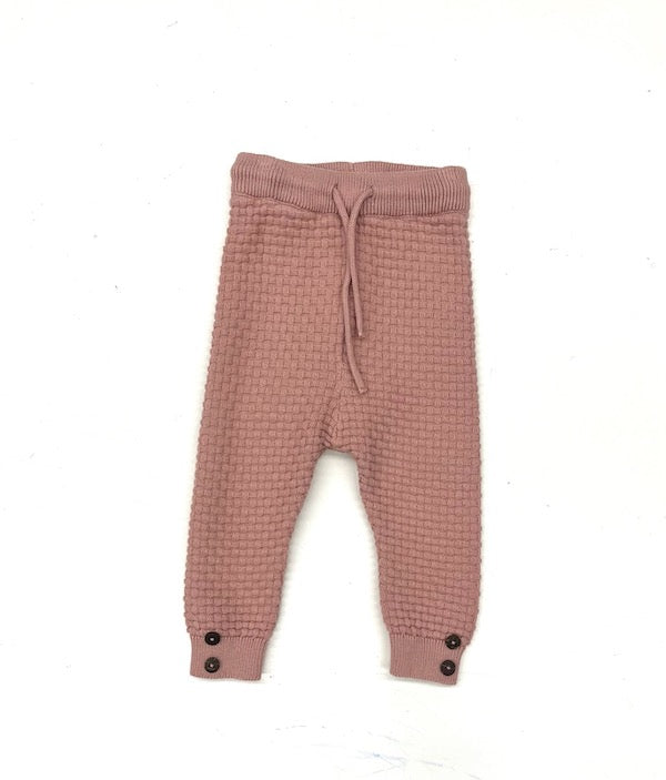 fixoni pink crossover knit leggings 3-6m