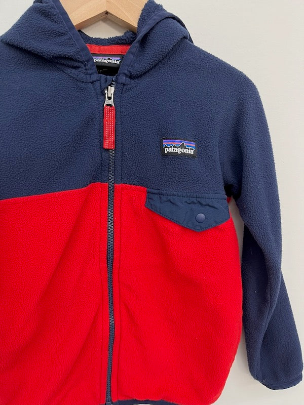 patagonia baby micro fleece blue/red 3T