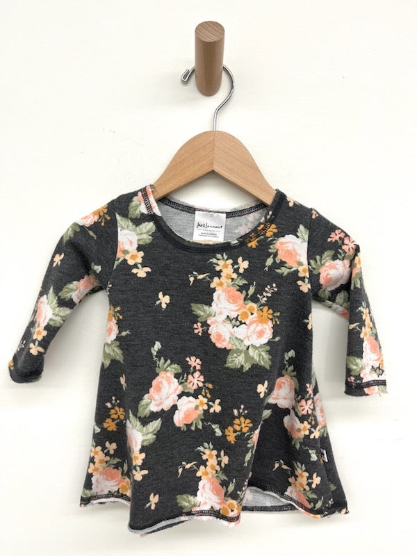 jax + lennon black bouquet dress 0-6m