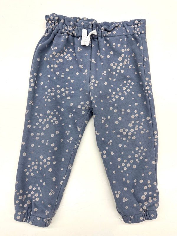 h&m mauve blue floral pants 9-12m