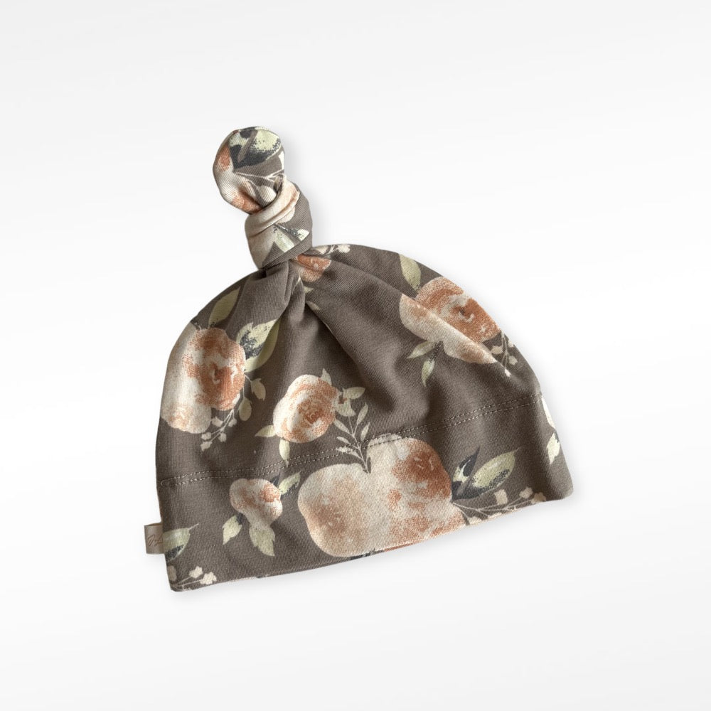 jax + lennon infant knot hat - brown floral