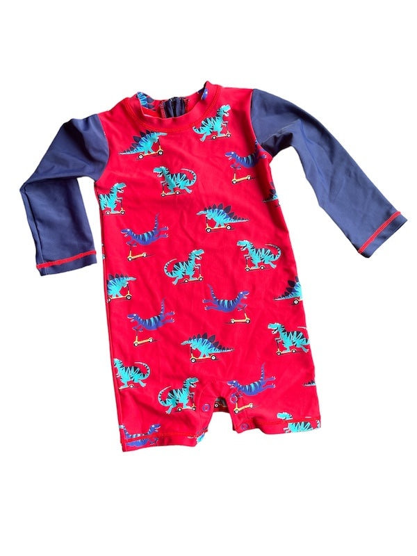 hatley red dino scooter rashguard 9-12m